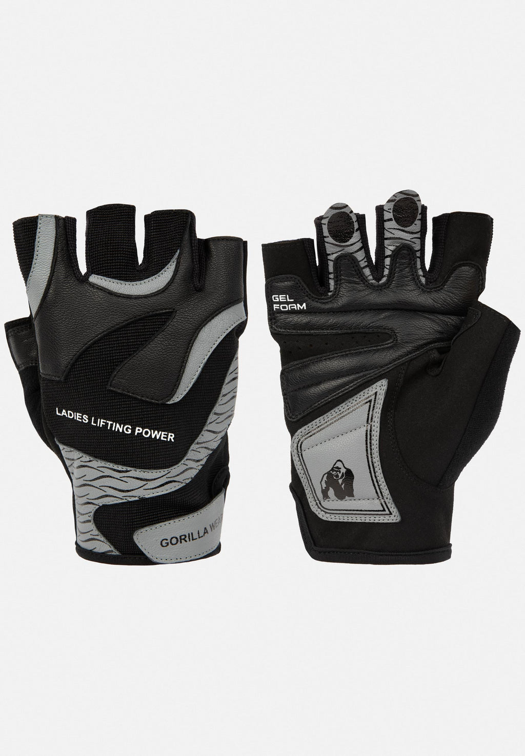 Gorilla Wear Dames Fitness Handschoenen 2.0 - Zwart/Grijs - Hoofdafbeelding