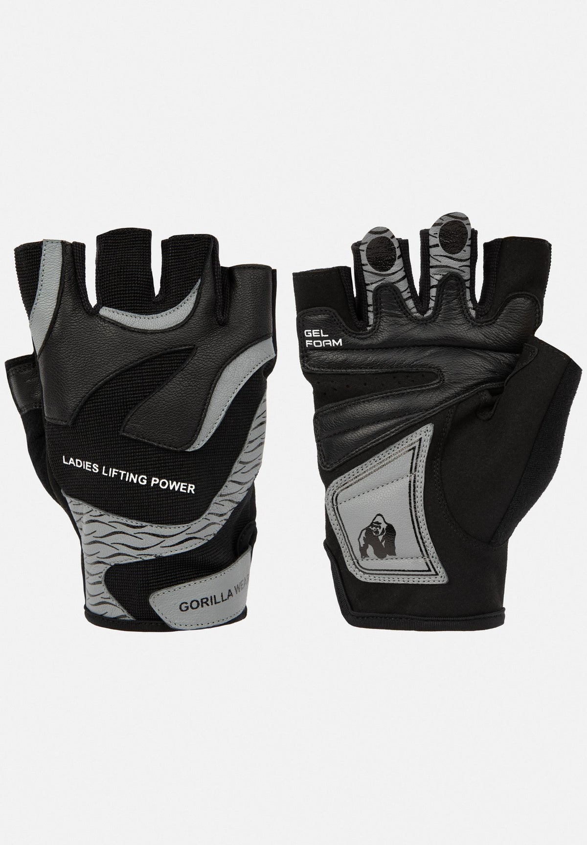 Gorilla Wear Dames Fitness Handschoenen 2.0 - Zwart/Grijs - Hoofdafbeelding