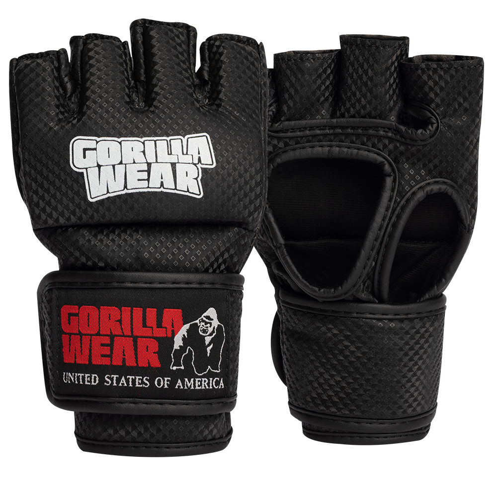 Gorilla Wear Berea MMA Handschoenen (Zonder Duim) - Zwart/Wit - Hoofdafbeelding