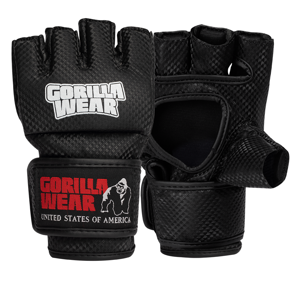 Gorilla Wear Manton MMA Handschoenen (Met Duim) - Zwart/Wit - Hoofdafbeelding