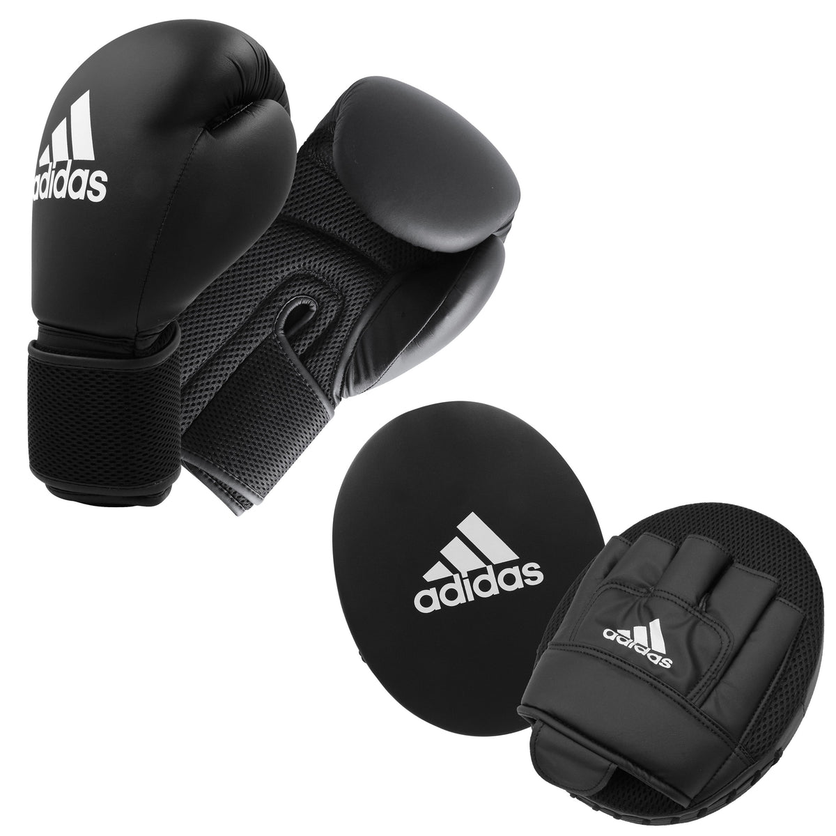 Adidas Adult Boxing Kit 2 - Zwart/Wit - 14 oz - Hoofdafbeelding