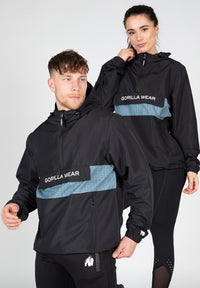 Gorilla Wear Bolton Windbreaker - Unisex Anorak - Zwart - Hoofdafbeelding
