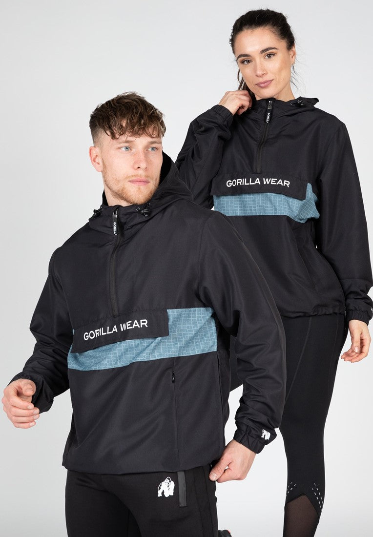 Gorilla Wear Bolton Windbreaker - Unisex Anorak - Zwart - Hoofdafbeelding
