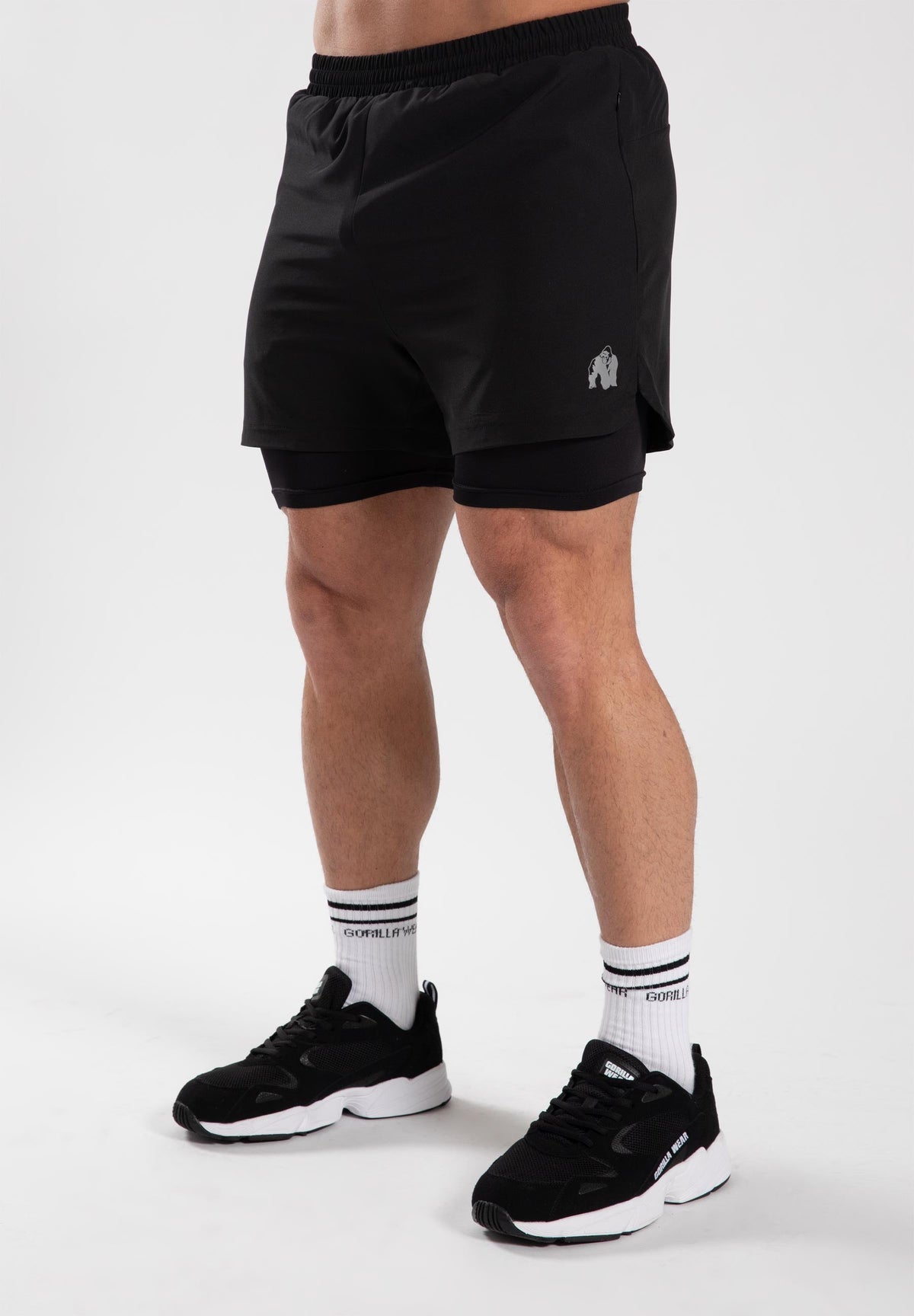 Gorilla Wear Cortez 2-in-1 Shorts - Zwart - Hoofdafbeelding