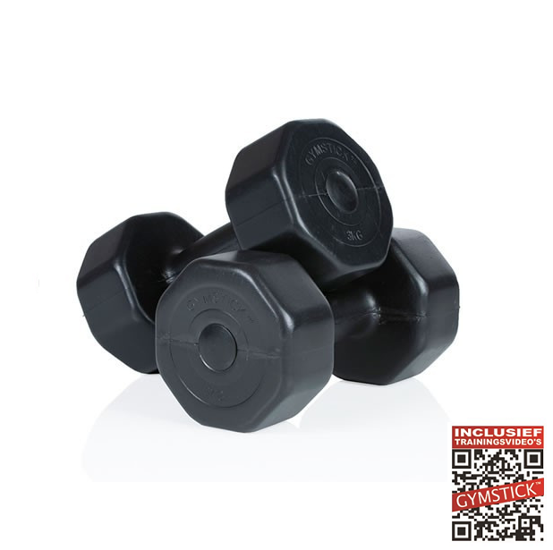 Gymstick Vinyl Dumbbell Set - 2 x 5 kg - Zwart - Hoofdafbeelding