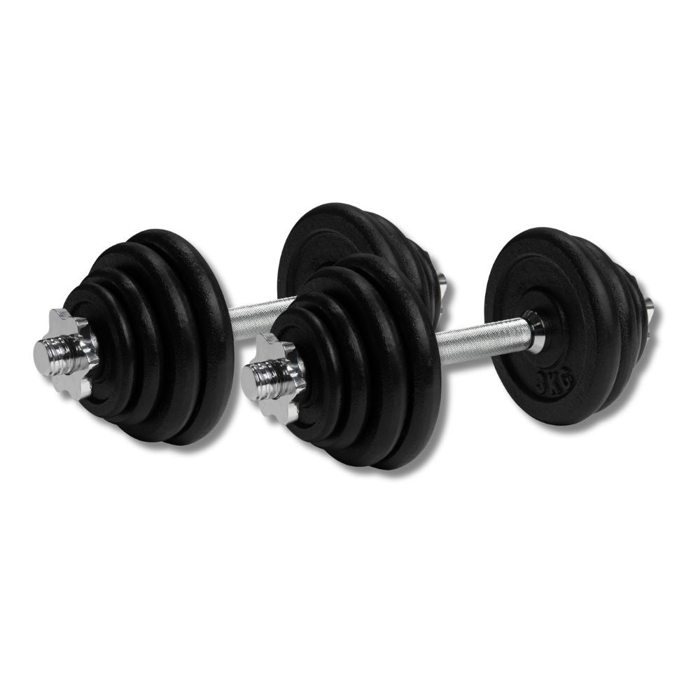 VirtuFit Dumbbellset Pro - Verstelbare Halterset - Gietijzer - 2 x 15 kg - Hoofdafbeelding