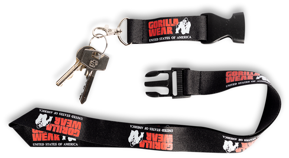 Gorilla Wear Eloy Lanyard Keycord - Zwart/Rood - Hoofdafbeelding