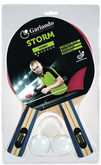 Garlando Storm Tafeltennis Set - 2 Bats en 3 Pingpongballen - Productafbeelding