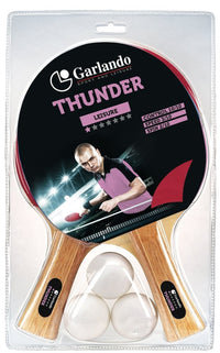 Garlando Thunder Tafeltennis Set - 2 Bats en 3 Pingpongballen - Productafbeelding