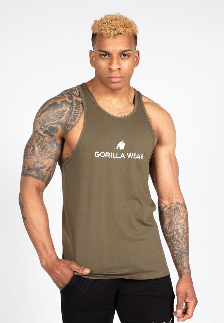 Gorilla Wear Carter Stretch Tank Top - Legergroen - Hoofdafbeelding