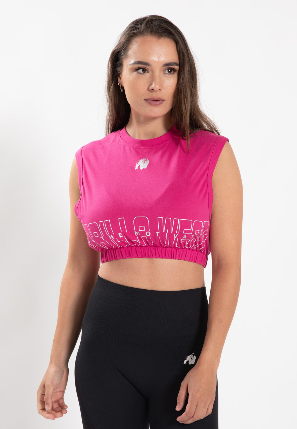 Gorilla Wear Albion Oversized Crop Top - Roze - Hoofdafbeelding