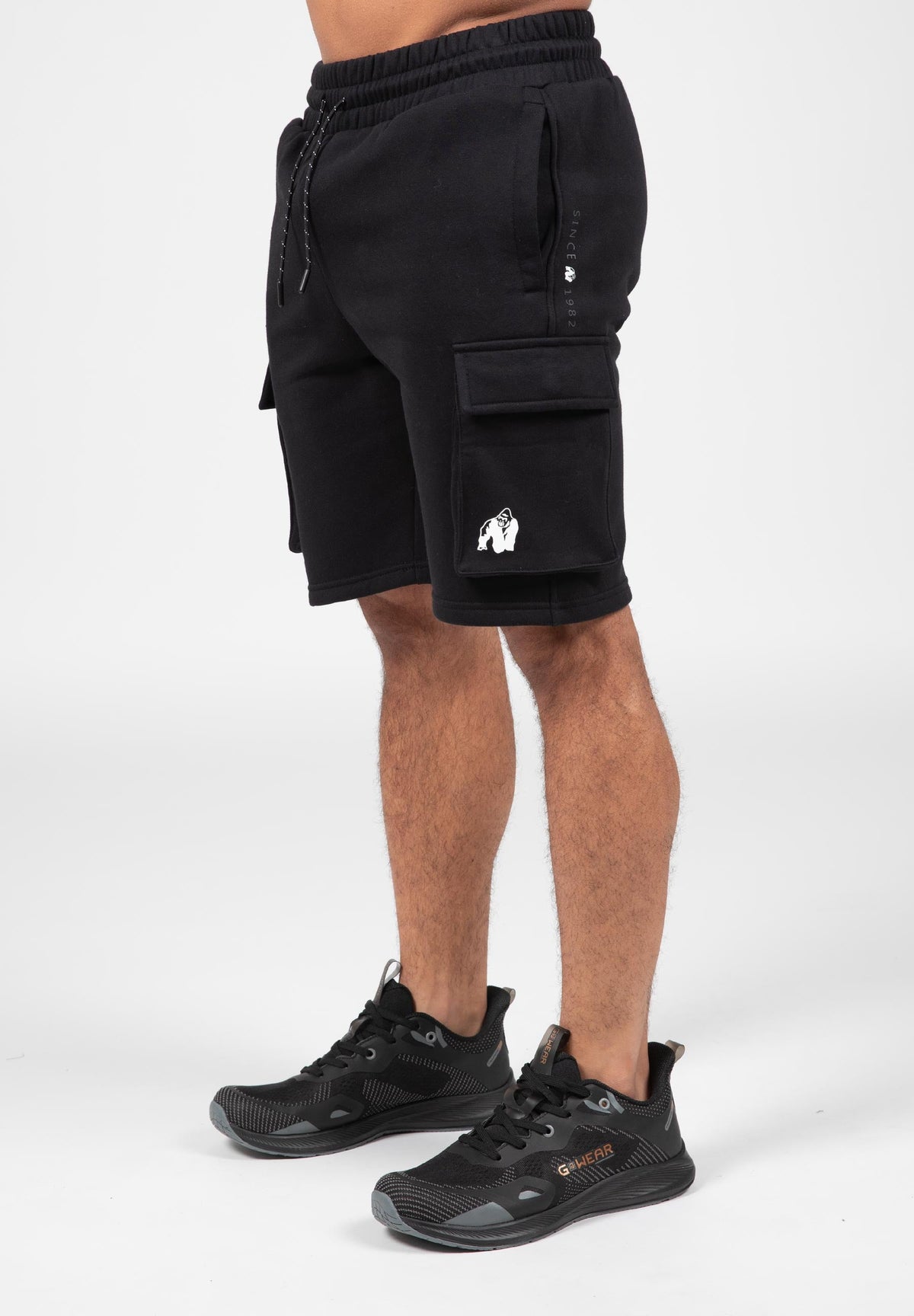 Gorilla Wear Hudson Cargo Sweat Shorts - Zwart - Hoofdafbeelding