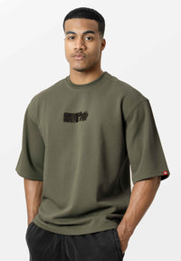 Gorilla Wear Idaho Oversized Waffle T-shirt - Legergroen - Hoofdafbeelding