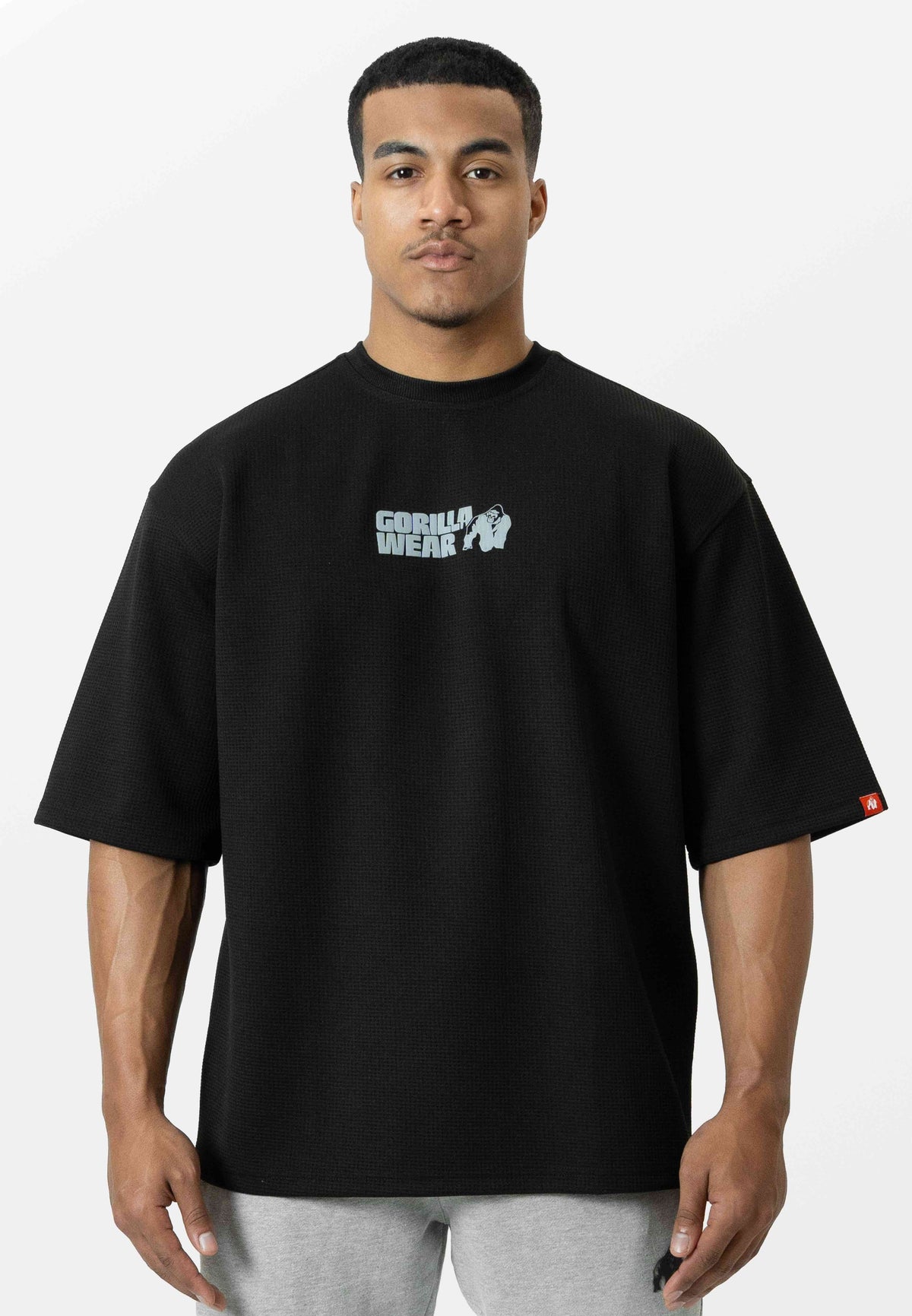 Gorilla Wear Idaho Oversized Waffle T-shirt - Zwart - Hoofdafbeelding