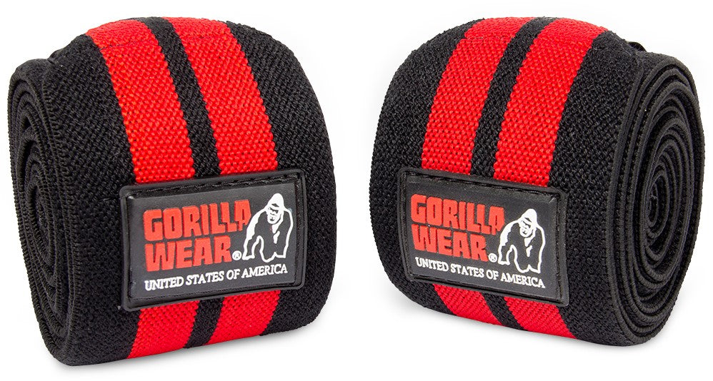 Gorilla Wear Knee Wraps - Zwart/Rood - Hoofdafbeelding