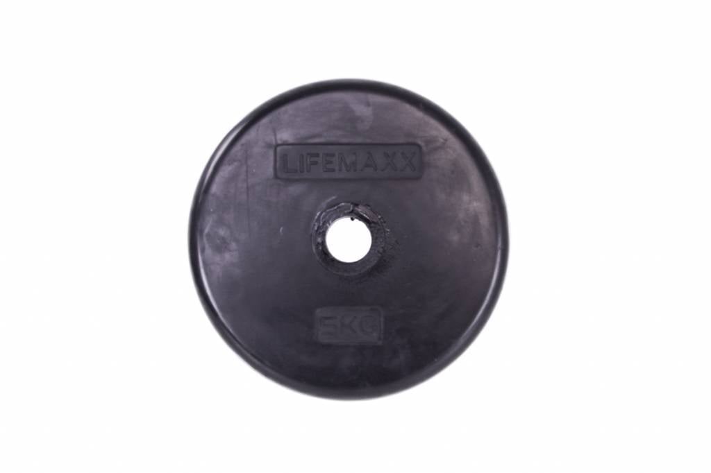 Lifemaxx Rubber Coated Disc - 30 mm - Zwart - 1,5 kg - Productafbeelding