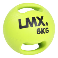 Lifemaxx LMX Medicijn bal - Double Handle Medicine Ball - 6 kg - Geel - Hoofdafbeelding