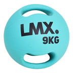 Lifemaxx LMX Medicijn bal - Double Handle Medicine Ball - 9 kg - Blauw - Hoofdafbeelding