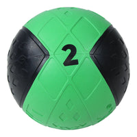 Lifemaxx LMX Medicijn Bal - Medicine Ball - 2 kg - Zwart/Groen - Hoofdafbeelding