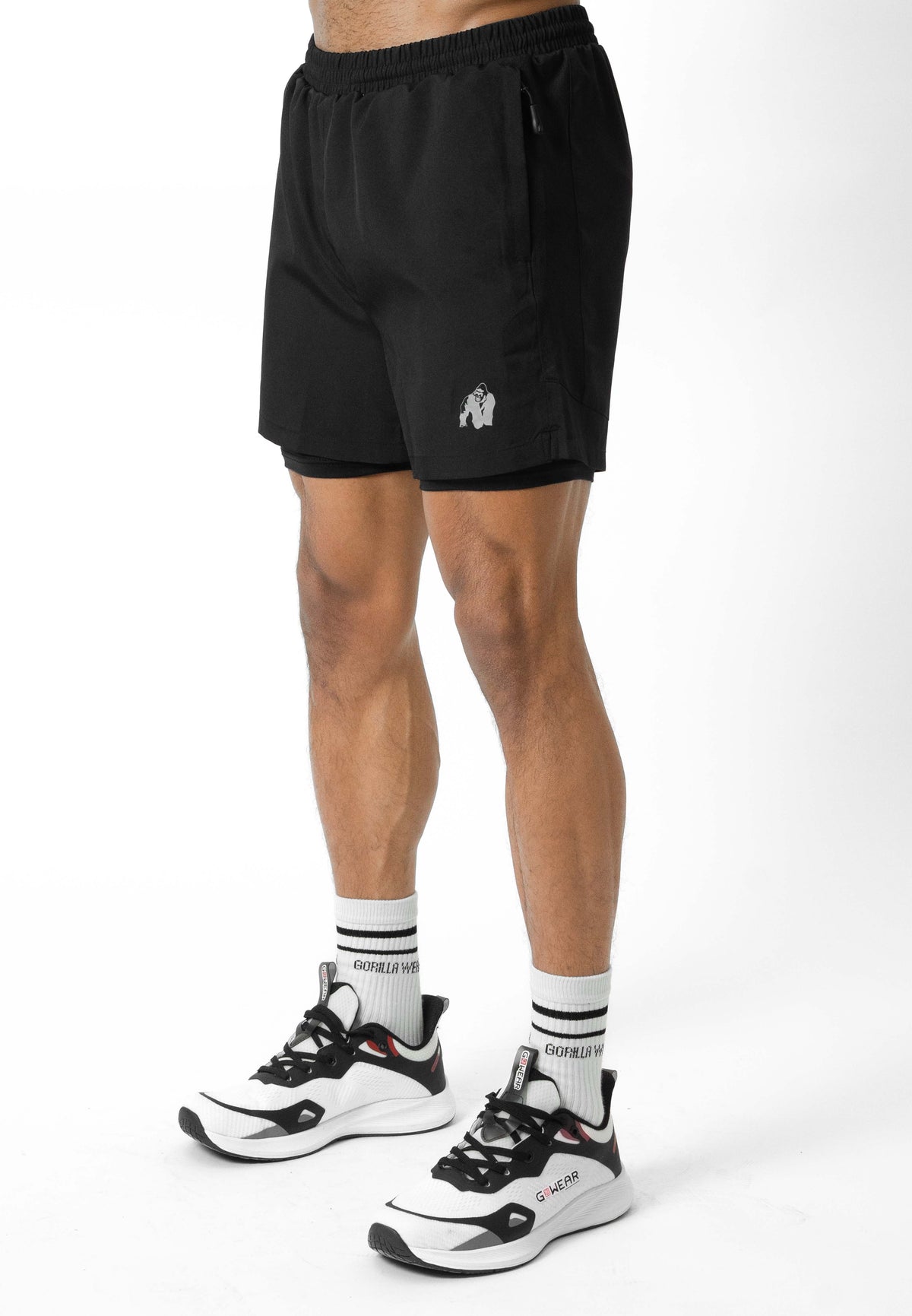 Gorilla Wear Lowell 2-In-1 Shorts - Korte Broek - Zwart - Hoofdafbeelding