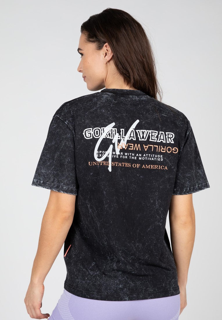 Gorilla Wear Medina Oversized T-shirt - Washed Zwart - Hoofdafbeelding