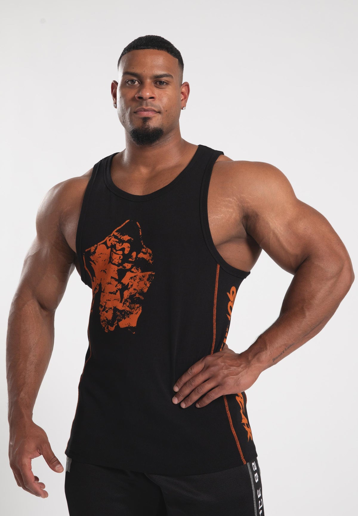 Gorilla Wear Monterey Tank Top - Zwart/Oranje - Hoofdafbeelding
