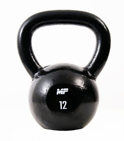 Muscle Power Gietijzeren Kettlebell - Zwart - 12 kg - Hoofdafbeelding