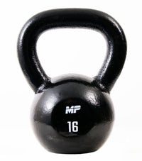 Muscle Power Gietijzeren Kettlebell - Zwart - 16 kg - Hoofdafbeelding
