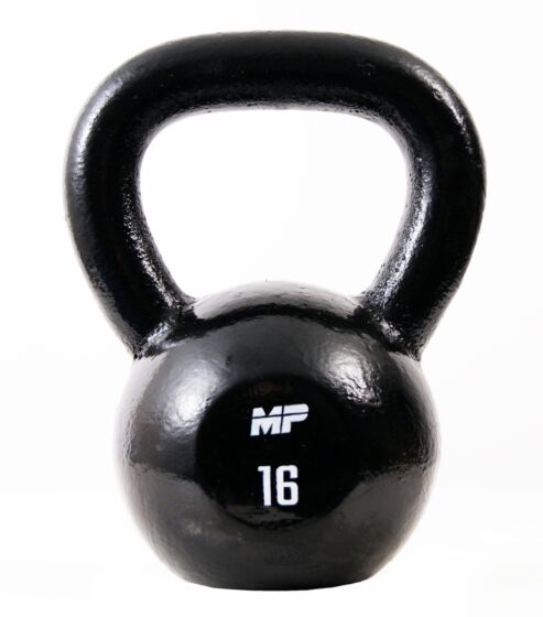 Muscle Power Gietijzeren Kettlebell - Zwart - 16 kg - Hoofdafbeelding