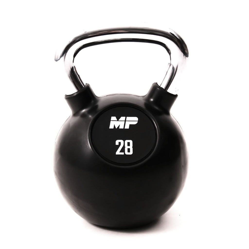 Muscle Power Rubberen Kettlebell - Zwart - 28 kg - Hoofdafbeelding