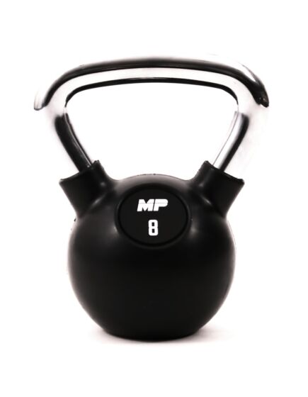Muscle Power Rubberen Kettlebell - Zwart - 8 kg - Hoofdafbeelding
