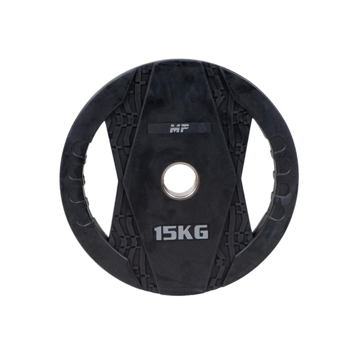 Muscle Power Olympische Halterschijf met Handgrepen - Rubber - 15 kg - Hoofdafbeelding