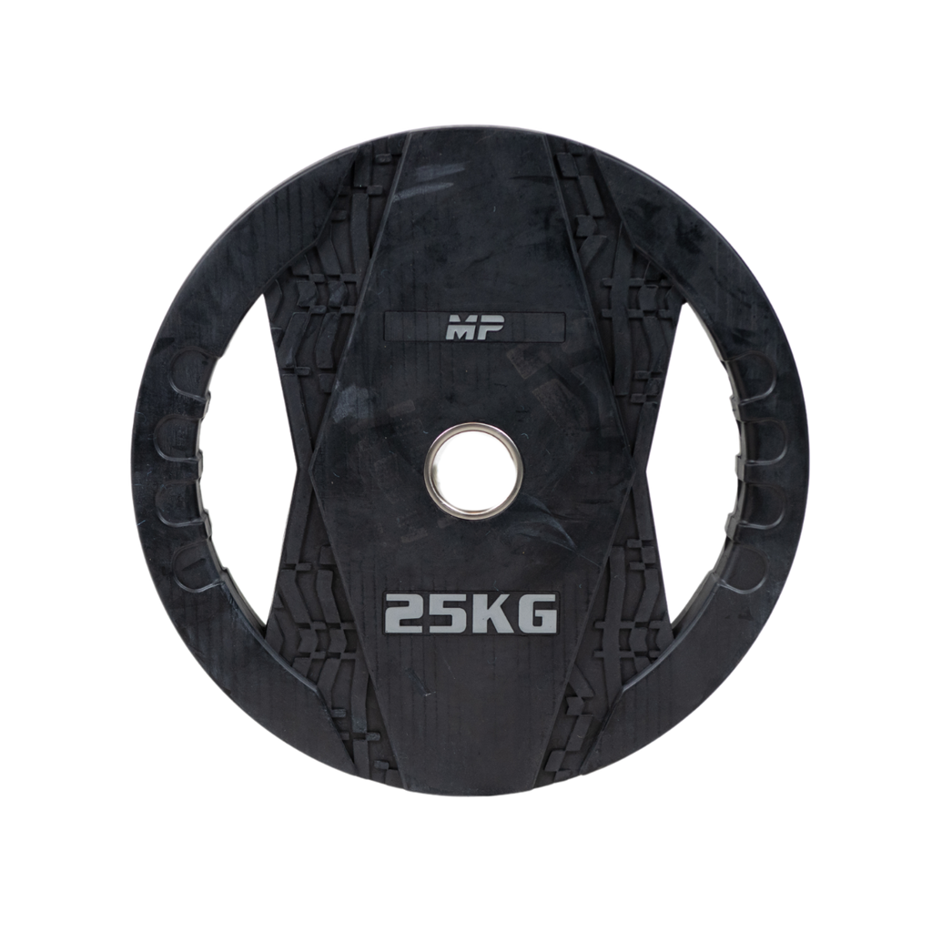 Muscle Power Olympische Halterschijf met Handgrepen - Rubber - 25 kg - Hoofdafbeelding