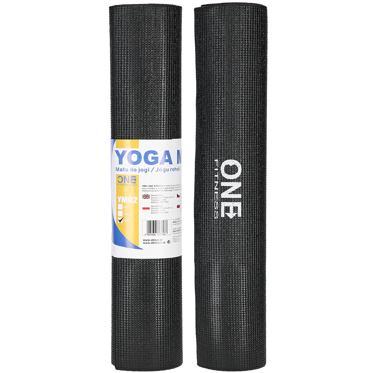 One Fitness Yogamat - Zwart - 6 mm - Hoofdafbeelding