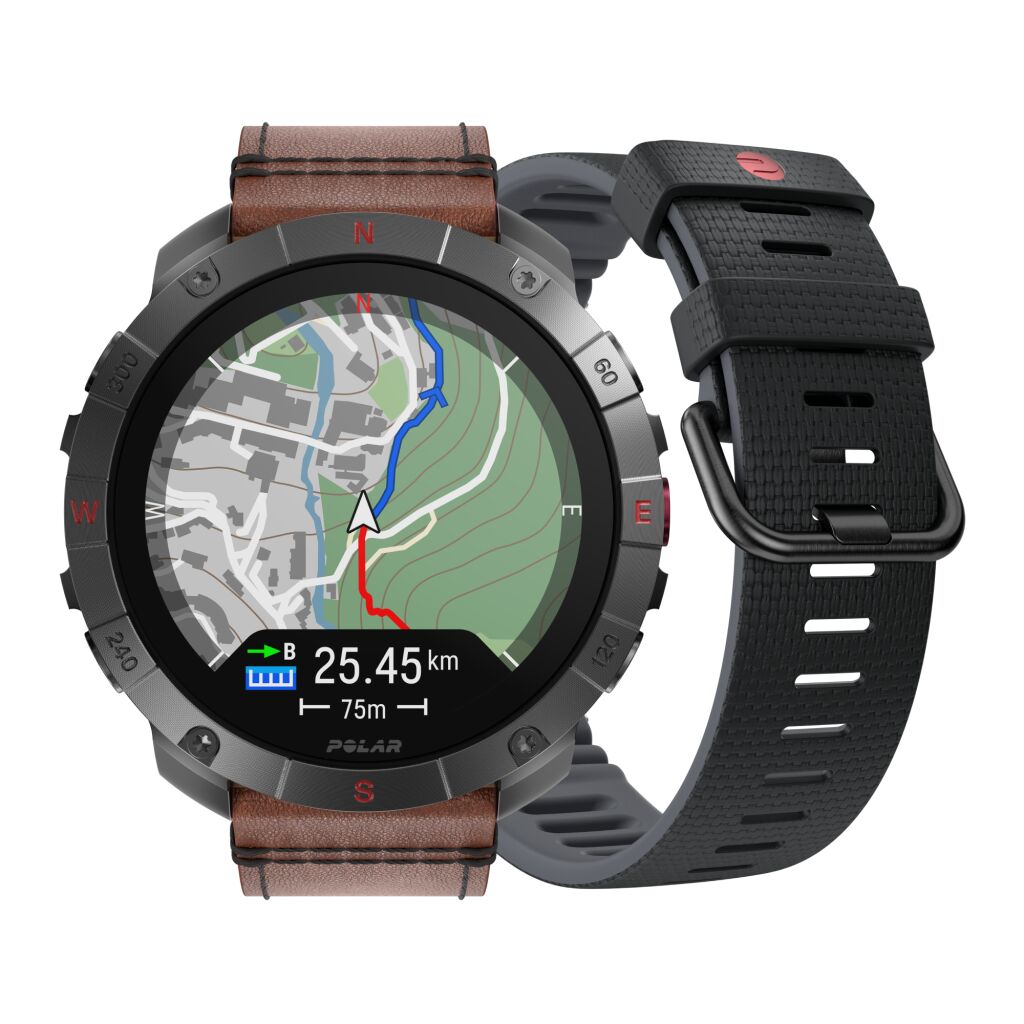 Polar Grit X2 Pro Titan Premium Outdoor Smart Watch - Brons/Zwart - S/L - Vooraanzicht