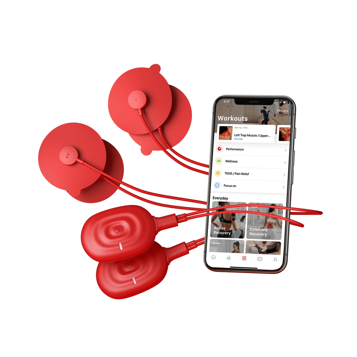 Therabody Powerdot Duo Red 2.0 - Elektrostimulatie - Hoofdafbeelding