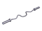 Lifemaxx Olympic Curled V-Bar - Geborsteld Staal - 120 cm - Hoofdafbeelding