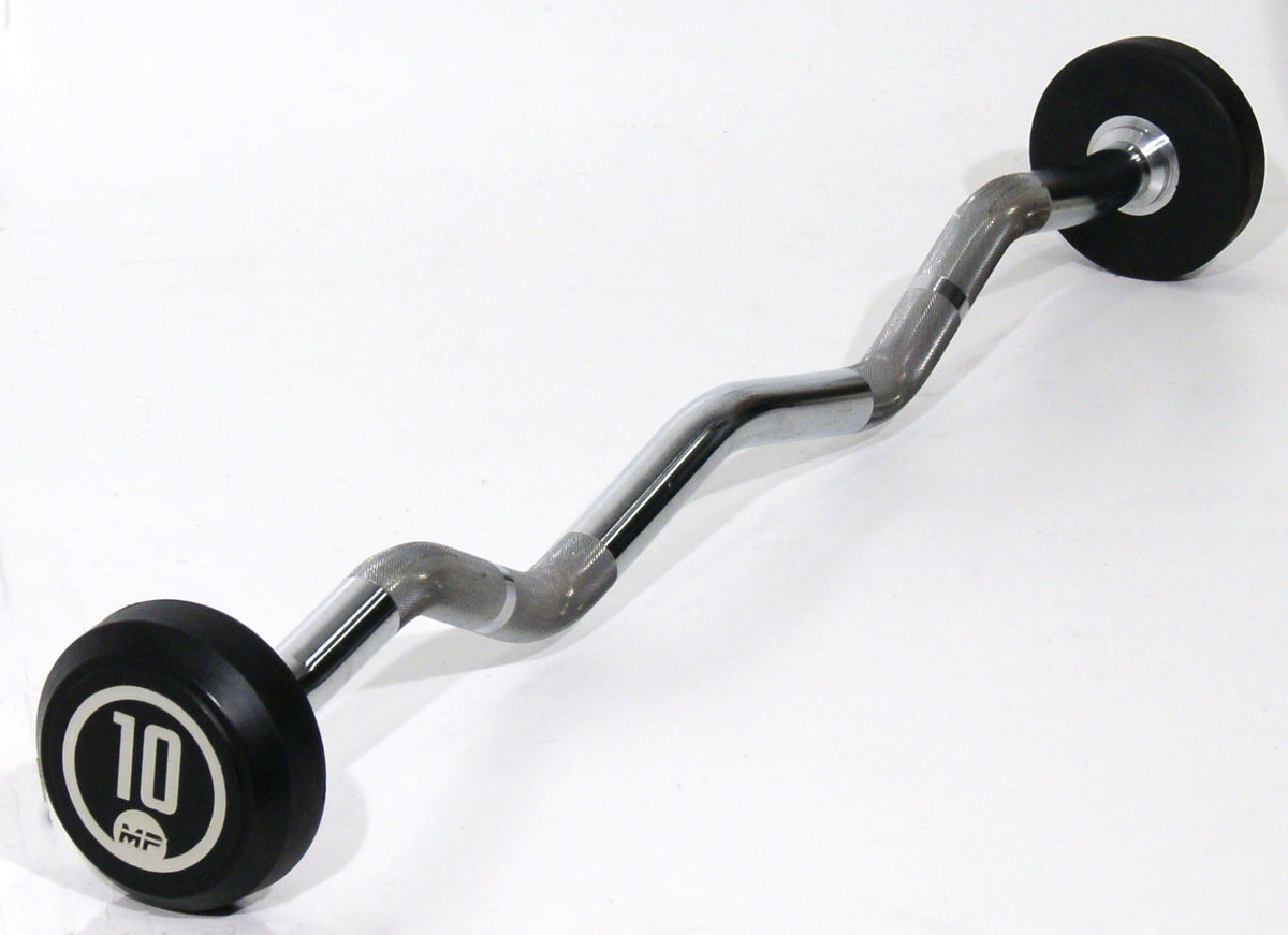 Muscle Power Vaste Curl Halterstang Rubber - 10 kg - Hoofdafbeelding