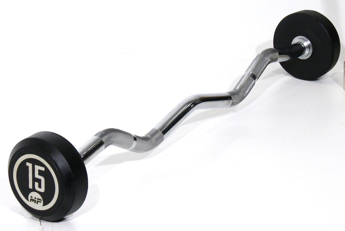 Muscle Power Vaste Curl Halterstang Rubber - 15 kg - Hoofdafbeelding