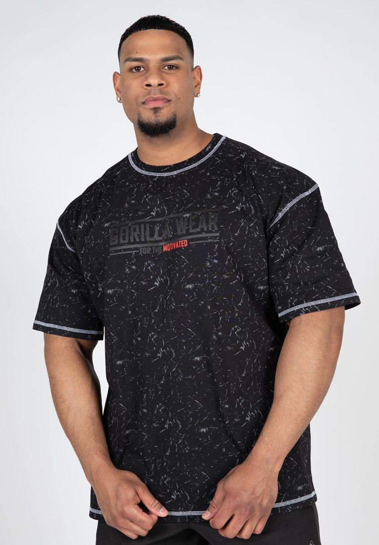 Gorilla Wear Saginaw Oversized T-shirt - Washed Zwart - Hoofdafbeelding