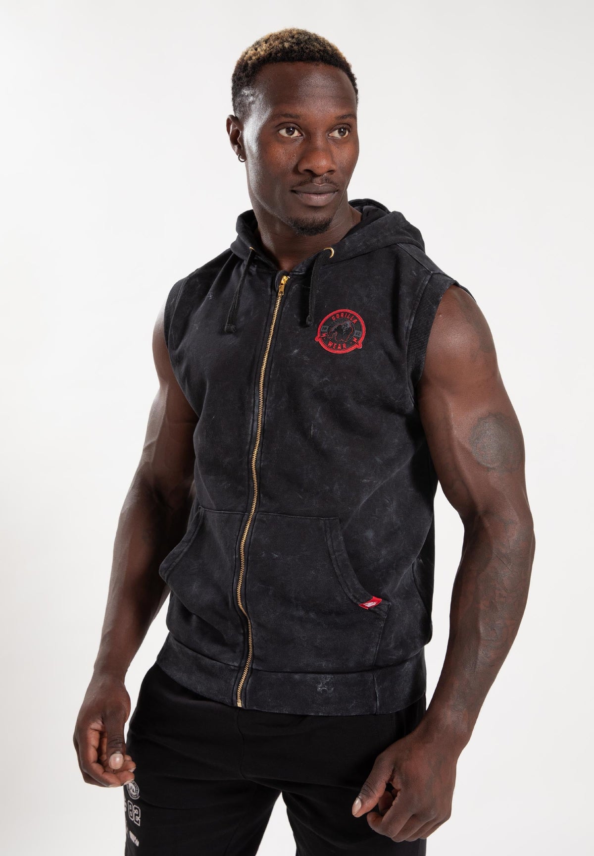 Gorilla Wear Silverdale Mouwloos Vest met Capuchon - Zwart - Hoofdafbeelding