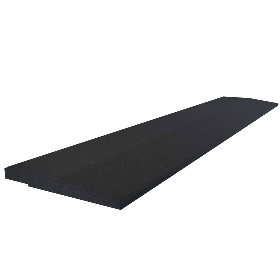 Flow Fitness Oploopprofiel Rubberen Tegel - 100 x 20 x 2 cm - Zwart - Hoofdafbeelding