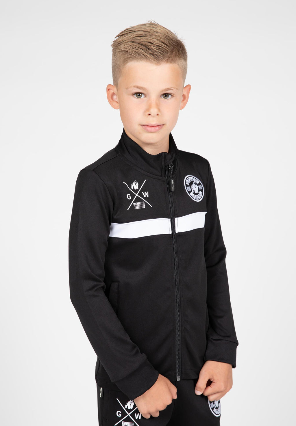 Gorilla Wear Vernon Kids Trainingsjas - Zwart - Hoofdafbeelding
