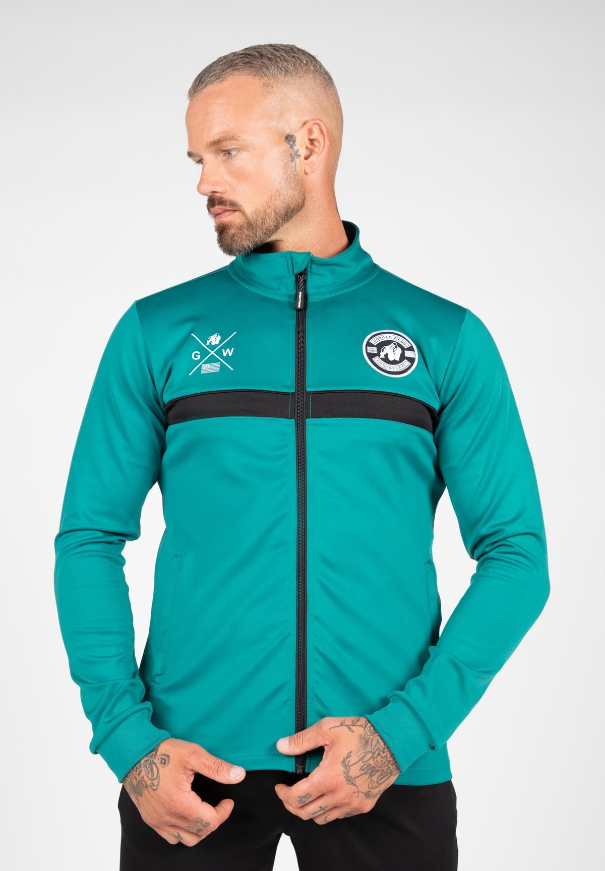 Gorilla Wear Vernon Trainingsjas - Groen/Blauw - Hoofdafbeelding