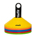 VirtuFit Trainingshoedjes met houder - Pionnen - 50 Stuks - Incl. draagnet - Hoofdafbeelding