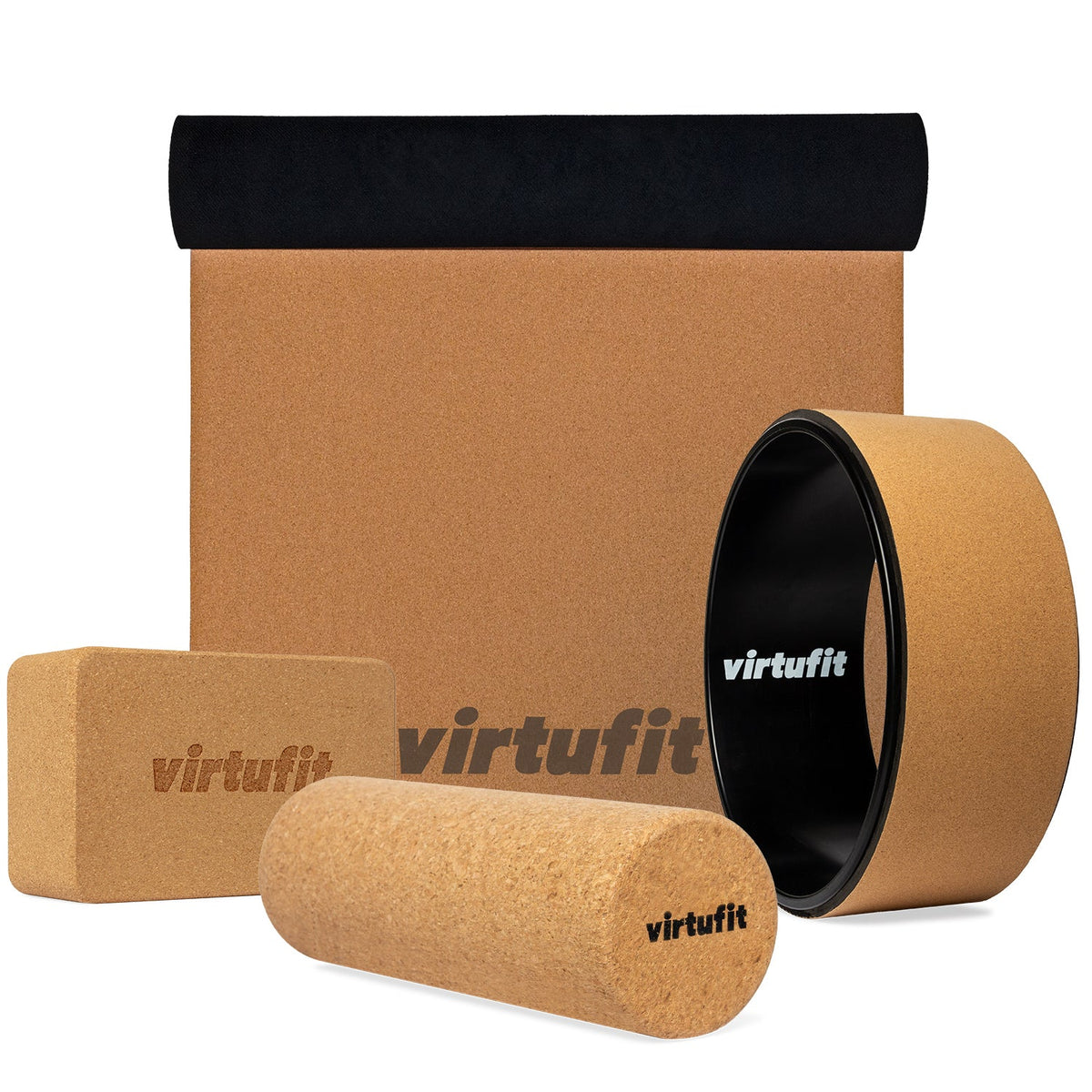 VirtuFit Premium Kurk Yoga Kit - 4-Delig - Ecologisch - Hoofdafbeelding