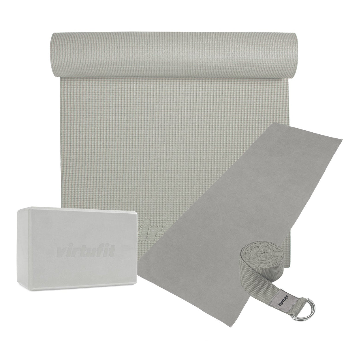 VirtuFit Premium Yoga Kit - 4-Delig - Natural Grey - Hoofdafbeelding