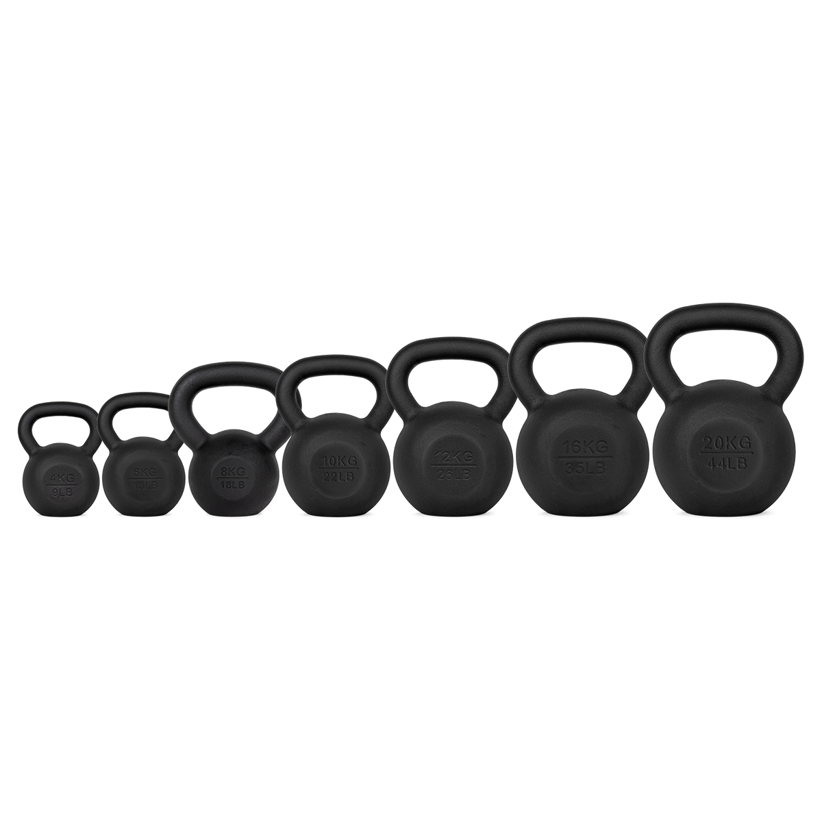 VirtuFit Kettlebell Set Gietijzer 4-6-8-10-12-16-20 kg - Hoofdafbeelding
