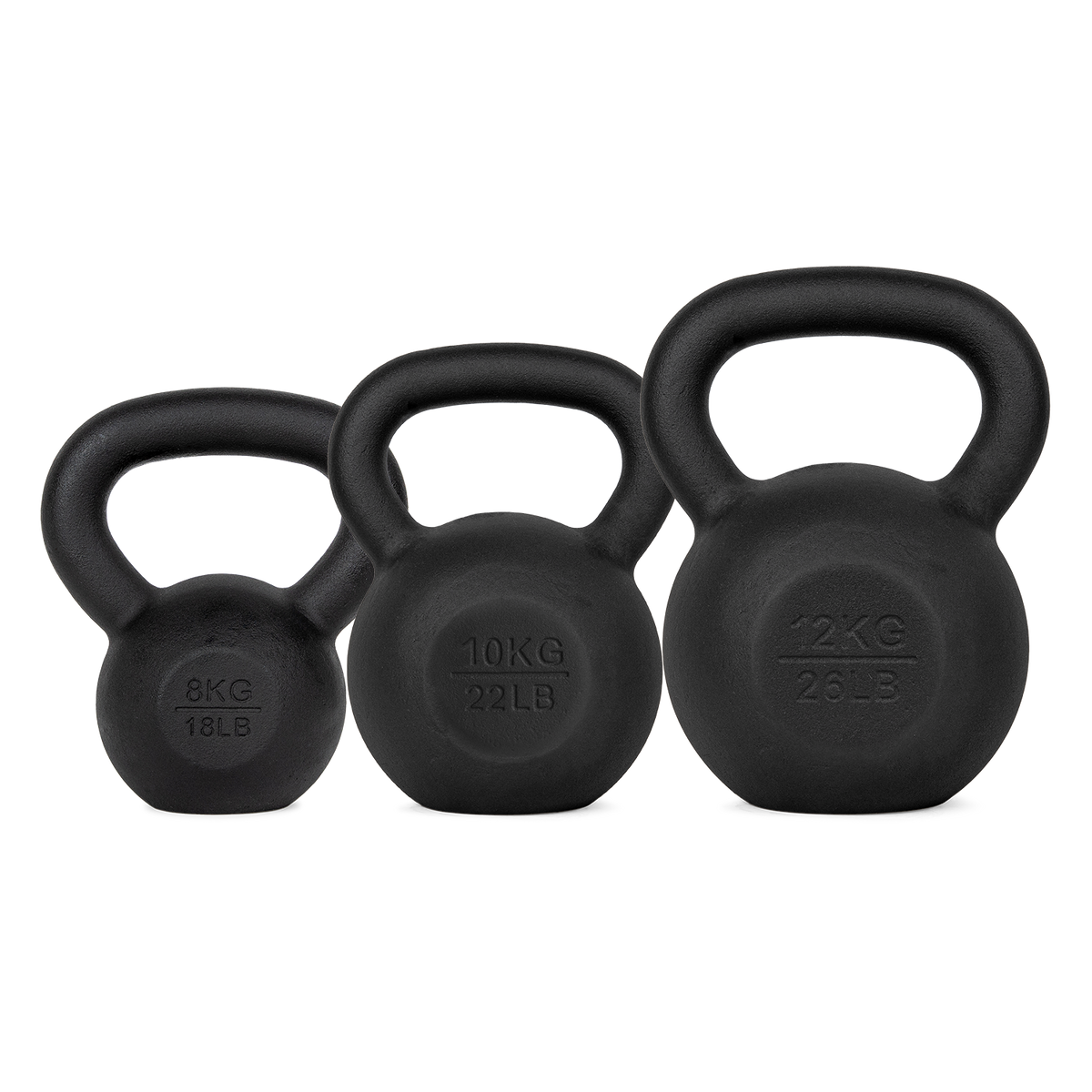 VirtuFit Kettlebell Set Gietijzer 8-10-12 kg - Hoofdafbeelding