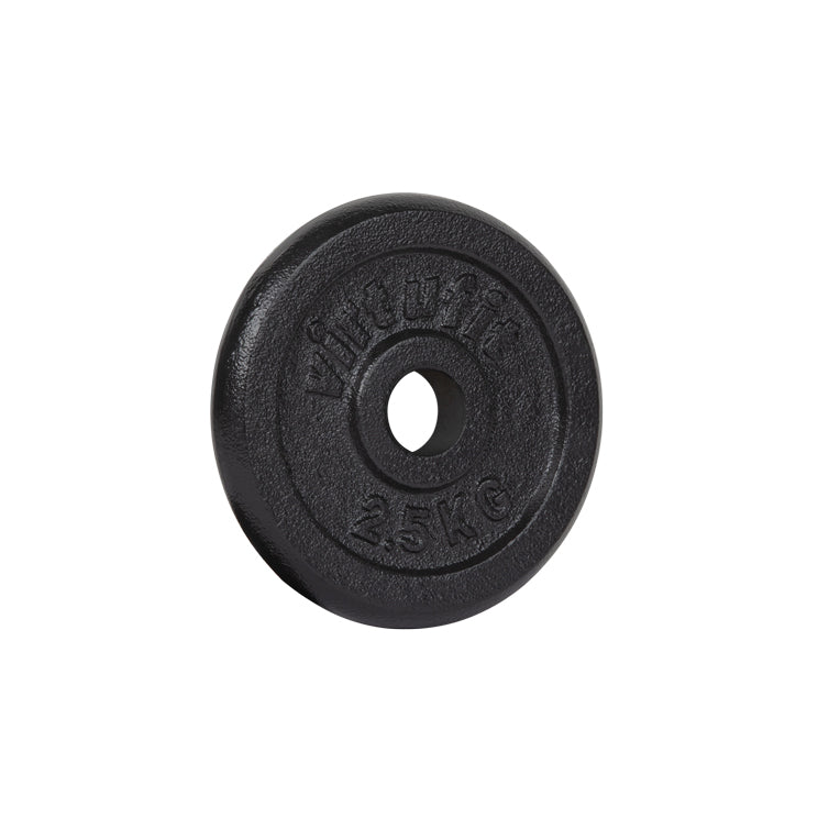 VirtuFit Gietijzeren Halterschijf - Halter gewicht - 30 mm - 2,5 kg - Zwart - Hoofdafbeelding